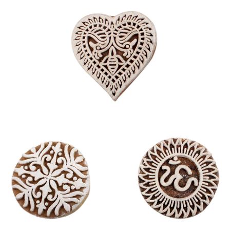 Set of 3 Piece New Mix Wooden Printing Block